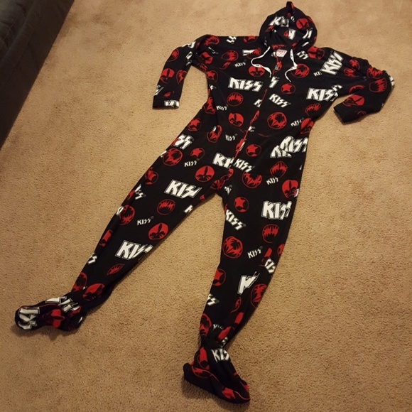 Kiss Other - Kiss Adult Onesie Detroit Rock City Pajamas Medium